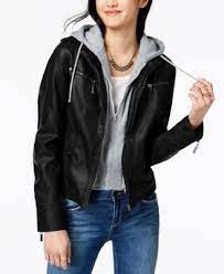 Jou Jou Juniors Hooded Faux Leather Moto Jacket Reviews Coats Women Macy S In 2020 Leather Moto Jacket Hooded Faux Faux Leather Moto Jacket