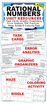 Rational Numbers Bundle Task Cards Error Analysis Problem Solving Hw Notes Rational Numbers Error Analysis Problem Solving