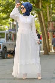 Nayla Collection Volan Kol Ekru Tesettur Elbise 100421e Tesetturisland Com The Dress Elbise Moda Stilleri