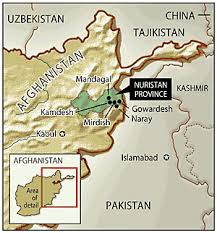 Political map of afghanistan, showing the republic in central asia, with surrounding countries, international borders, the national capital kabul, provincial capitals, major cities, main roads, railroads. Nuristan Gif