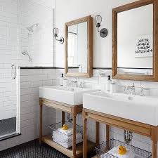 Our porcelain tile designs look best on bathroom floors or kitchen backsplashes. Weathered Oak Washstand Design Ideas