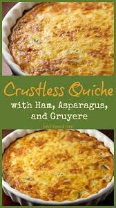 Crustless Ham And Asparagus Quiche Recipe Recipe Quiche Recipes Easy Quiche Recipes Quiche Recipes Crustless