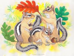 Chipmunk Family By Cunningfox On Deviantart Animal Drawings Chipmunks Illustrators