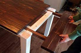 Slide it on, shut, insert your dowels, and you've now got a table just over 6 feet long! Diy Farmhouse Table With Extension Leaves With Plans Sweet Tooth Sweet Life Diy Farmhouse Table Farmhouse Table Plans Diy Dining Table