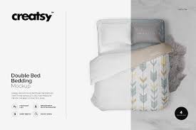 Double Bed Bedding Mockup Mockup Graphic Design Resources Design Template