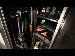 Removable shelf is positioned in the front of the cabinet to allow long guns to be stored in the back. Stack On 18 Gun Cabinet Cabela S Edition How Many Firearms Can You Expect It To Hold Youtube