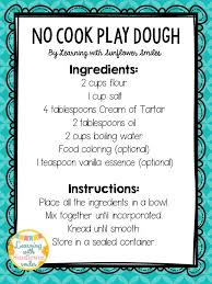 Learning With Sunflower Smiles So Easy No Cook Play Dough No Bake Play Dough Recipe Playdough Playdough Recipe