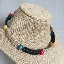 Handmade Hemp Necklace Natural Fiber Wood Bead Surfer Hippie Chill Vibes Ebay Hemp Necklace Surfer Necklace Men Surfer Jewelry