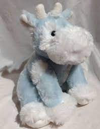 Kid Parade Fuzzy Blue Cow Plush Stuffed Animal Lovey Baby Toy Rare Htf Kidparade Blue Teddy Bear Plush Stuffed Animals Blue Cow
