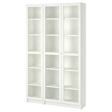 Billy Oxberg Bookcase With Panel Glass Doors Black Brown Glass 63x11 3 4x79 1 2 Ikea In 2020 Bookcase With Glass Doors Glass Door Glass Cabinet Doors