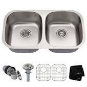 Shop a variety of colors and sizes as well as single and double bowl. Kraus 35 Undermount 60 40 Double Bowl 16 Gauge Stainless Steel Kitchen Sink With Free Shipping Kitchensource Com