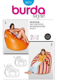 Beanbag Chair Burda Sewing Pattern No 8373 One Size Bean Bag Pattern Bean Bag Chair Pattern Bean Bag Chair