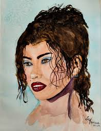 Today's practice "Jolie petit minois" 11x14 " Daniel Smith pigments