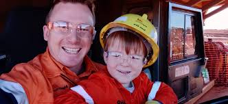 Meet Alex, Digital Transformation Manager, at our new South Flank mine in  Western Australia, and his gorgeous son Lachlan. Family is everything at  BHP and we're glad to be able to support