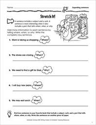 Expanding Sentences Stretch It Grade 3 Writing Activity Sentence Writing Activities Expanding Sentences Sentence Activities