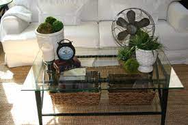 A beautiful wooden plank tops the pine bass. 37 Best Coffee Table Decorating Ideas And Designs For 2018 Pretty Ways To Style A Coff Glass Coffee Table Decor Diy Living Room Decor Decorating Coffee Tables