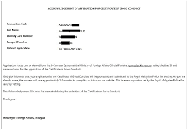 The certificate of good conduct can be obtained at the embassy of malaysia in the hague. Good Conduct Certificate Application Posts Facebook