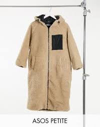 Camel coat van new look petite online shop. Xn Www Rp0a Design Petite Longline Fleece Hooded Coat In Camel Xn Www Rp0a