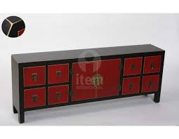 Meuble tv japonais de couleur noir. Meuble Bas Japonais Rouge Et Noir Pas Cher
