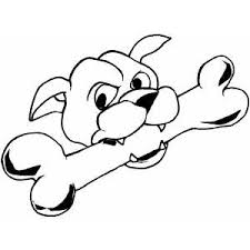 To print the coloring page Dog With Bone Coloring Page