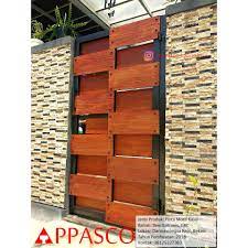 Rel pintu geser kayu, cara pasang kunci pintu geser kayu, cara membuat rel pintu geser sendiri, harga pintu sliding kayu. Pintu Gerbang Pagar Rumah Unik Dari Besi Dan Motif Kayu Di Darmawangsa Bekasi Shopee Indonesia