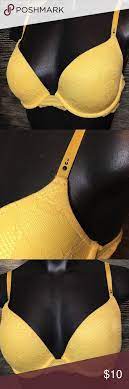 Victorias Secret 34c Bra Biofit Demi Uplift Yellow Bra Black Jewel Women Shopping