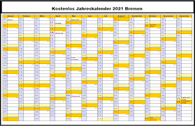 Kostenloser kalender zum ausdrucken mit feiertagen für 2021 und jedes jahr. Kostenlos Jahreskalender 2021 Bremen Kalender Zum Ausdrucken In Pdf The Beste Kalender