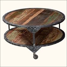 2 Tier Round Distressed Industrial Coffee Table Round Industrial Coffee Table Coffee Table Farmhouse Circular Coffee Table