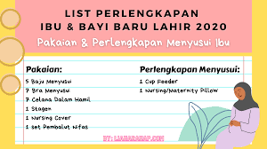 Memilih kado untuk bayi baru lahir harus mengutamakan nilai kegunaannya. List Perlengkapan Ibu Dan Bayi Baru Lahir 2020 Lia Harahap