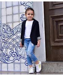 Black Blazer With Jeans For Girls 60 Adorable Little Girl Outfits That Will Grace Her Up In 2020 Little Girl Outfits Girl Outfits Outfits