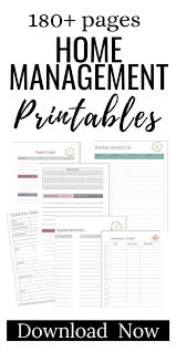 Home Management Binder Printables 180 Pages Home Management Binder Life Management Binder Home Management