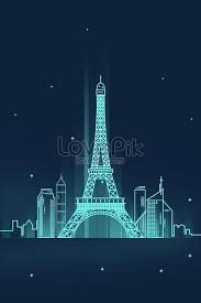 There's absolutely no one that can resist. Flat Line France Paris Eiffel Tower City Night View Creative Image Picture Free Download 630012976 Lovepik Com