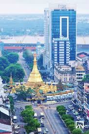 Sue Lay pagoda & Yangon downtown area