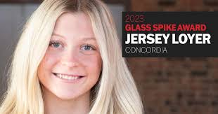 Concordia's Jersey Loyer wins Glass Spike Award for second straight year