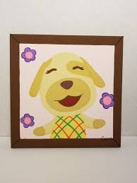 Goldie Villager Picture Animal Crossing New Leaf Game Etsy Animal Crossing Painting Art Projects Canvas Painting Diy