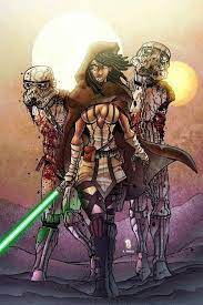 Star Wars Meets The Walking Dead Zombie Art Star Wars Art Michonne
