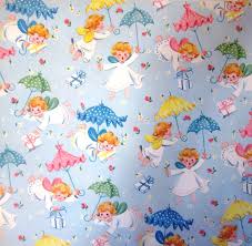 Vintage Wrapping Paper Angel Greeting Full Sheet Baby Shower Gift Wrap Vintage Wrapping Paper Baby Shower Wrapping Vintage Baby