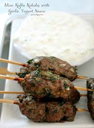 Jo And Sue Mini Kafta Kabobs With Garlic Yogurt Sauce Kebab Recipes Lamb Recipes Kabob Recipes