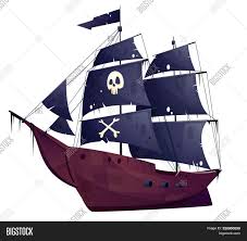Cartoon Pirate Ship Image Photo Free Trial Bigstock Sea ship, adventure ocean, skull and paper, navigation art and cannon illustration. cartoon pirate ship image photo free
