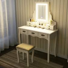 Wayfair's collection of white dresser mirrors will dazzle and excite, helping you choose the mirror in the size, shape, and material that you desire. Artethys White Dressing Table With Mirror And Drawers Adjustable Led Light Design Makeup Vanity Table Stool Set Modern Dresser Vanity Desk For Bedroom Lounge With Makeup Organizer Buy Online In Belize At