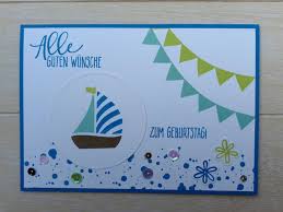 Ein Segelboot Zum Geburtstag Karten Basteln Geburtstagskarte Geburtstag Karte