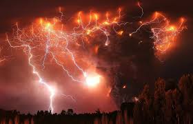 Framed Print Epic Volcano Eruption With Fire Red Lighting Storm Picture Art Ebay Home Garden Volcano Lightning Volcano Nature