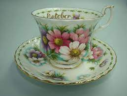 Royal Albert October Cosmos Flower Of The Month Gilt Trimmed Etsy Tea Cups China Sets Cosmos Flowers