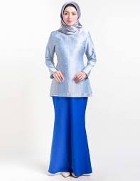 Kaos baju kurung robe blouse fashion, dress islami, biru, listrik biru, jilbab png. Baju Kurung Moden Servyna Blue Lovelysuri Com