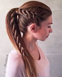 Find all types of braided hairstyles with tutorials from french, box, black, or side braids to braid styles it has straight bangs, a ponytail, and small braids. 35 Fetching Hairstyles For Straight Hair