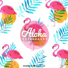 Free Watercolor Background With Flamenco And Palm Leaves Svg Dxf Eps Png Vector Svg File Free Download