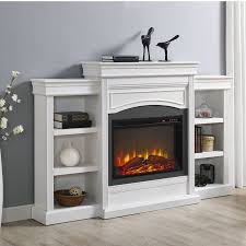 Allsop Mantel Wall Mounted Electric Fireplace White Mantel White Electric Fireplace Fireplace Bookshelves