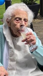 Near the end of the normal span of life; This 108 Year Old Woman S Caretaker Credits Champagne To Helping Her Live So Long