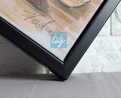 إطار لوحة كانفس خارجي باللون الأسود برواز براويز floating frame من باري غاليري براويز صور إطار أسود برواز أسود diy sewing frame gallery