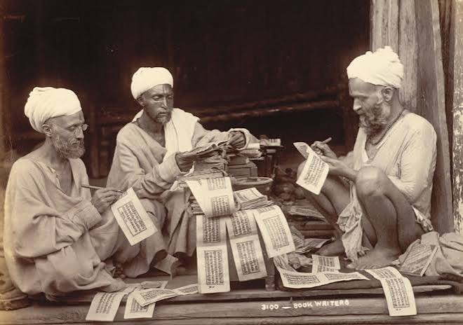 1870 pic of a Pandit reading the Shastras